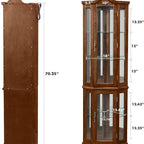 Corner Rare Cabinet With Lights, Excluding E26 Light Bulbs by CABINSGATE SMART FURNITURE