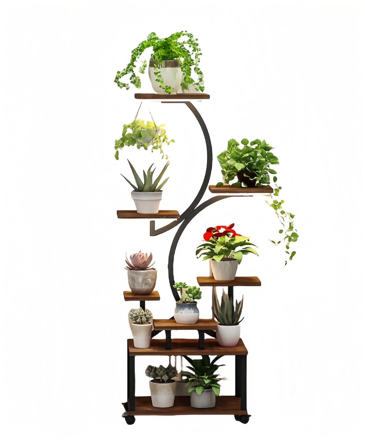 Plant Stand With Grow Lights, 8 Tiered Indoor Plant Shelf, 61 Tall Plant Stand For Indoor Plants Multiple, Metal Plant Flower Holder Stand, S-Shaped Plant Rack For Home Patio by CABINSGATE SMART FURNITURE