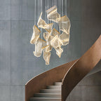 Nordic Light Luxury Art Chandelier for High Ceiling Living Room by CABINSGATE SMART FURNITURE