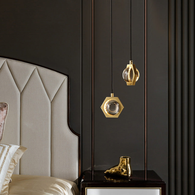 Full Copper Crystal Minimalist Living Room Dining Room Chandelier by CABINSGATE SMART FURNITURE