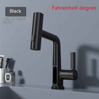 Intelligent Digital Display Faucet Pull-out Basin Faucet Temperature Digital Display Rotation by CABINSGATE SMART FURNITURE