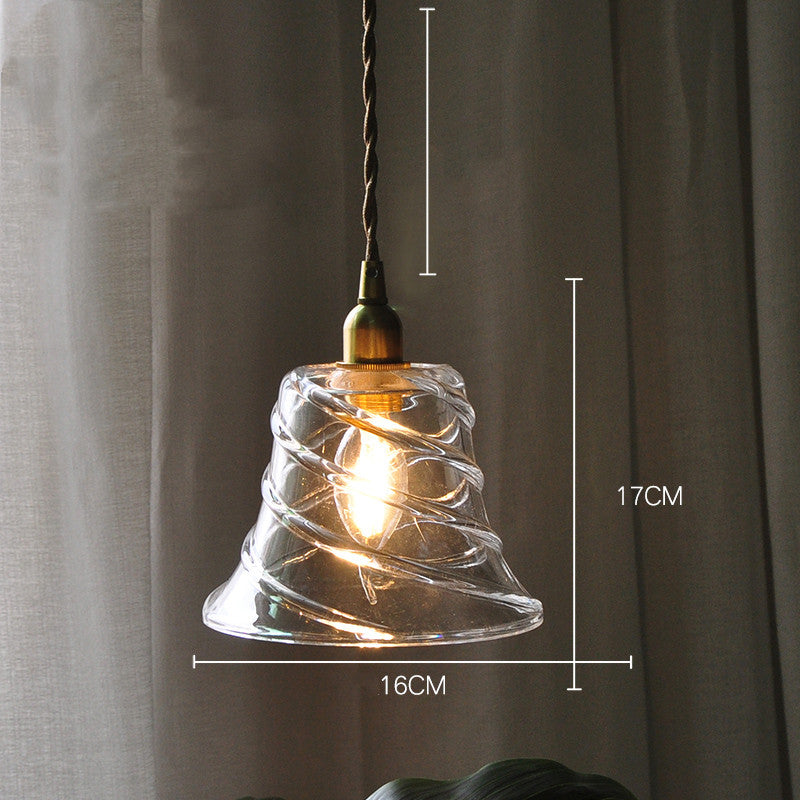 Nordic Modern Minimalist Brass Glass Single Head Small Chandelier by CABINSGATE SMART FURNITURE