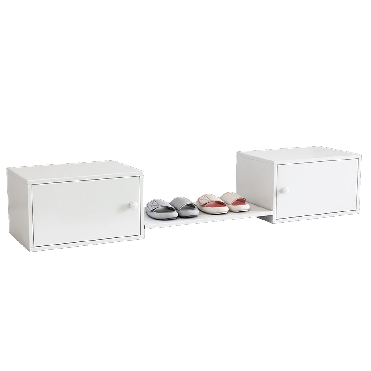 Shoe Cabinet, Entrance Furniture, Multi-Scenario Insert, Shoe Change Bench, Can Be Used With Bunk Beds, White, 189x40x34.5cm by CABINSGATE SMART FURNITURE