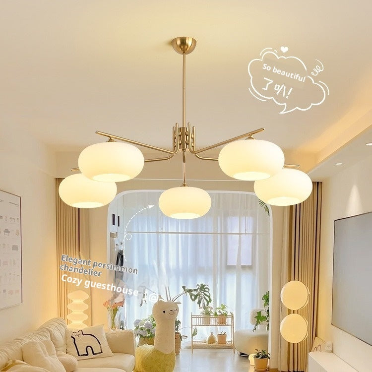 Simple Modern Bedroom Light Cream Style Persimmon Chandelier by CABINSGATE SMART FURNITURE