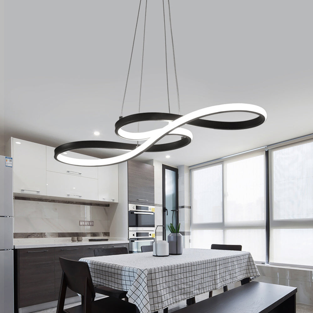 Modern Double-Sided Twist 1-Light LED Chandeliers, LivingRoom Light by CABINSGATE SMART FURNITURE