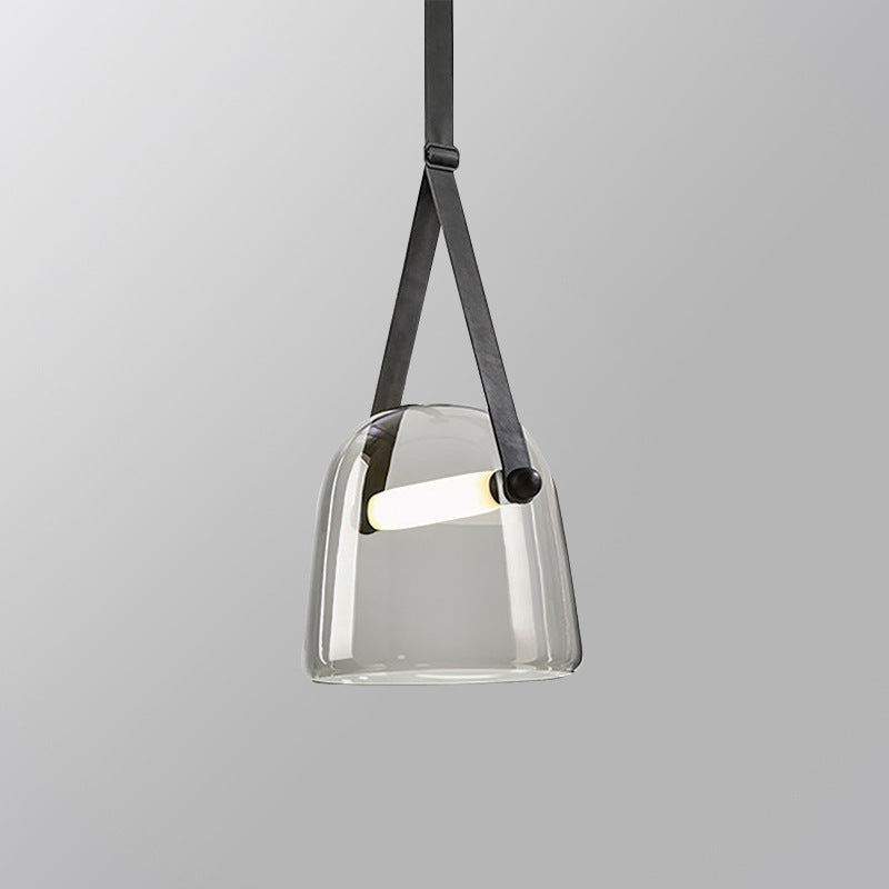 Post Modern Creative Leather Strap Glass Chandelier by CABINSGATE SMART FURNITURE