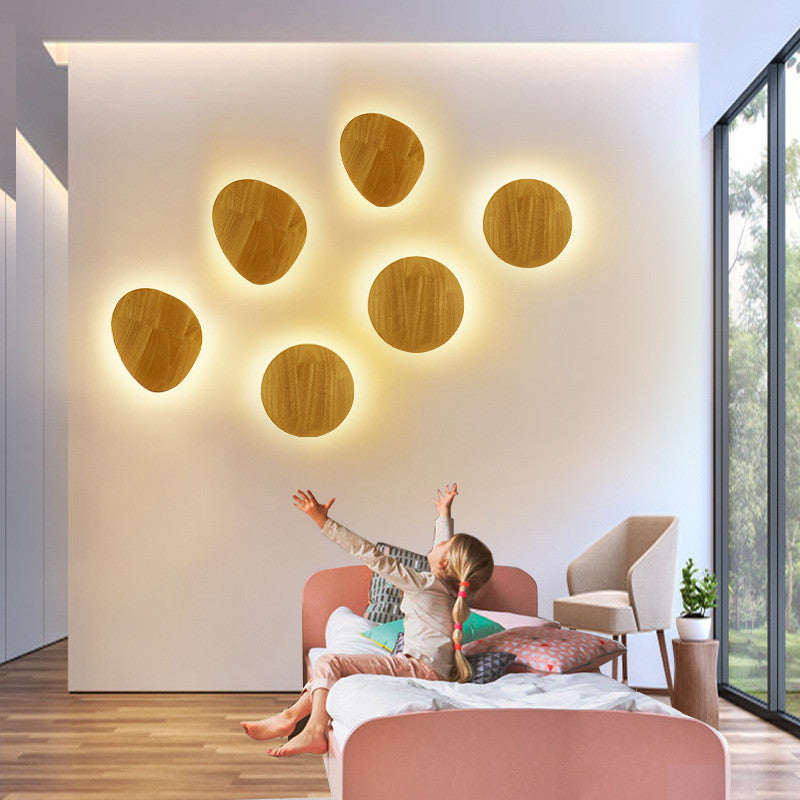 Eco-Friendly Wall-Mounted Log Art Wall Lamp