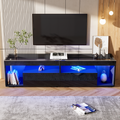 High Gloss TV Stand With 2 Drawers,Glass Tabletop by CABINSGATE SMART FURNITURE