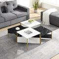 Modern Square Nesting Coffee Tables Set Of 4, Free Adjustable Shape,Versatile And Stylish Accent Furniture For Your Living Room Black & White Color by CABINSGATE SMART FURNITURE