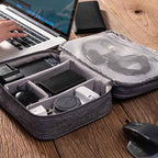 Portable Electronics Organizer Bag - Double Layer Waterproof Travel Case for All Your Digital Accessories by CABINSGATE SMART FURNITURE