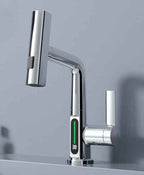 Intelligent Digital Display Faucet Pull-out Basin Faucet Temperature Digital Display Rotation by CABINSGATE SMART FURNITURE