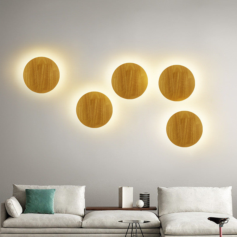 Eco-Friendly Wall-Mounted Log Art Wall Lamp