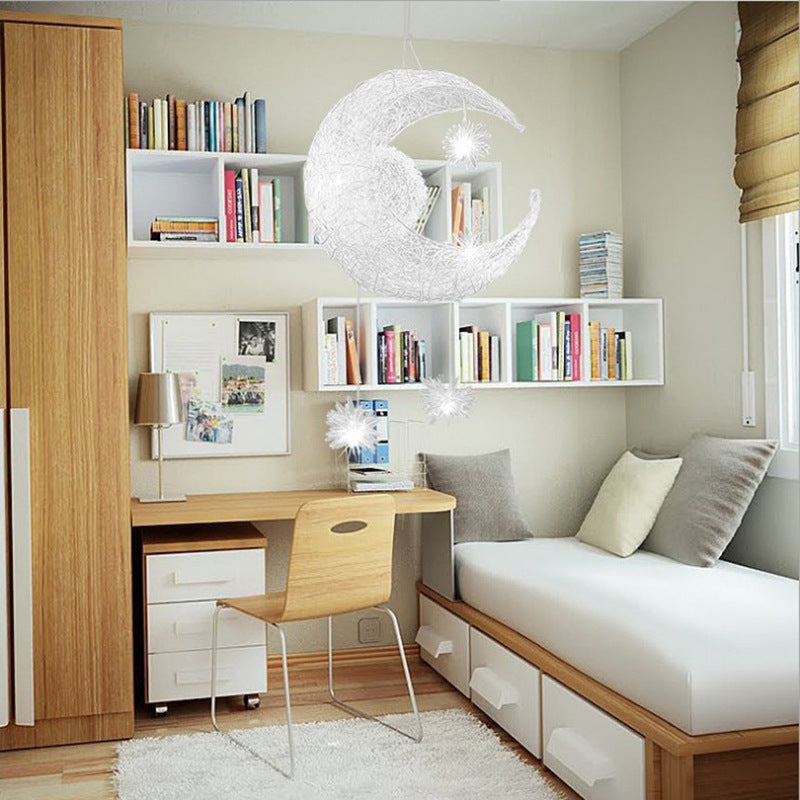 Aluminum Star Moon Chandelier: Enchanting Lighting for Your Home by CABINSGATE SMART FURNITURE