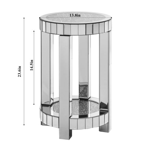 Crystal Inlaid Mirror Round Table by CABINSGATE SMART FURNITURE
