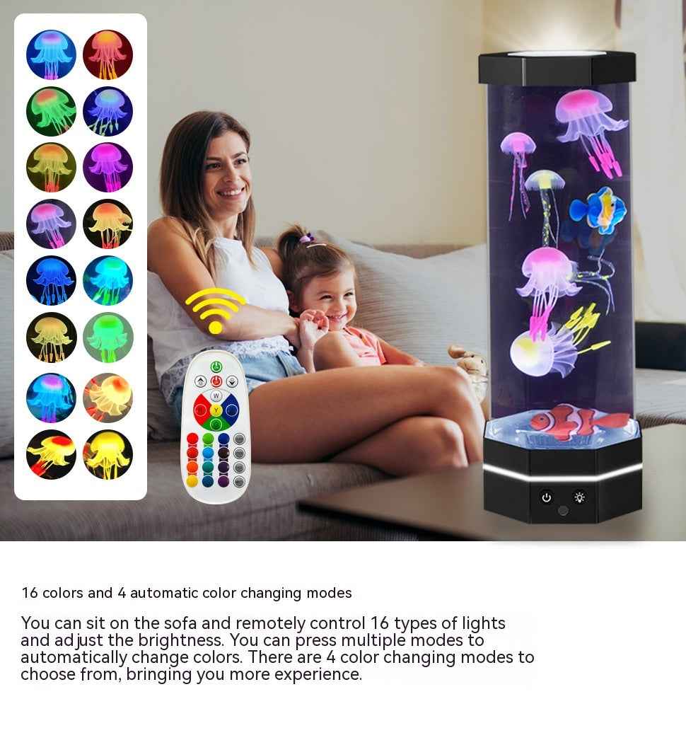 Jellyfish Lava Lamp - 17 Color Changing Oceanic Nightlight with Remote Control