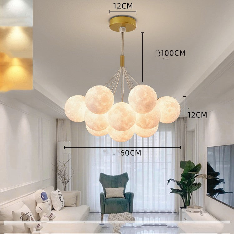 Elevate Your Space with Our Nordic Bedroom Chandelier: Creative Moon Bubble Lights by CABINSGATE SMART FURNITURE