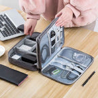 Portable Electronics Organizer Bag - Double Layer Waterproof Travel Case for All Your Digital Accessories by CABINSGATE SMART FURNITURE