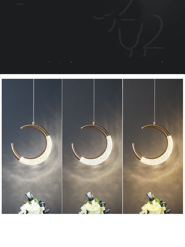 Modern Minimalist Light Luxury Bedroom Bedside Long Line Small Chandelier by CABINSGATE SMART FURNITURE