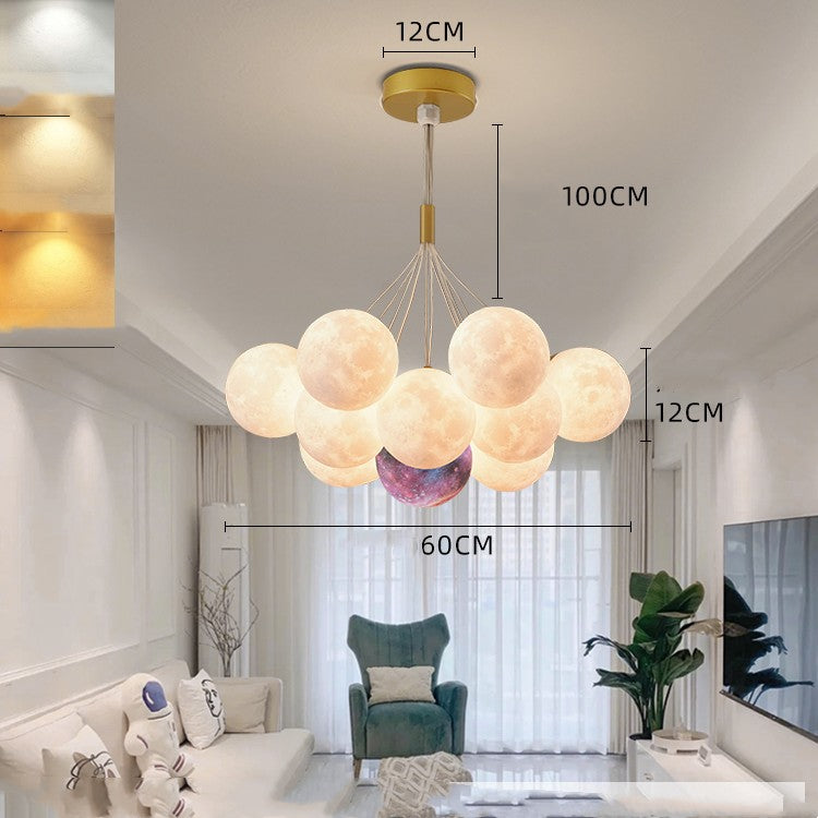 Elevate Your Space with Our Nordic Bedroom Chandelier: Creative Moon Bubble Lights by CABINSGATE SMART FURNITURE
