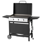 Gas Griddle, 3-Burner Flat Top Grill, Propane Griddle With Wheels, Lid, 3 X 11000 BTU Outdoor Flat Top Grills For Pan-Frying, Grilling, Stir-Frying, & BBQ, Pulse Ignition, Removable Top Design by CABINSGATE SMART FURNITURE