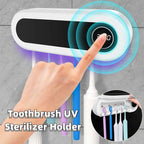 Wall Mounted Toothbrush Holder Smart Toothbrush UV Sterilizer Holder Toothpaste Dispenser Squeezer For Bathroom Accessories by CABINSGATE SMART FURNITURE