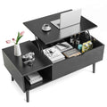 Lift Tabletop Coffee Tables For Living Room With Storage Shelf And Hidden Compartment