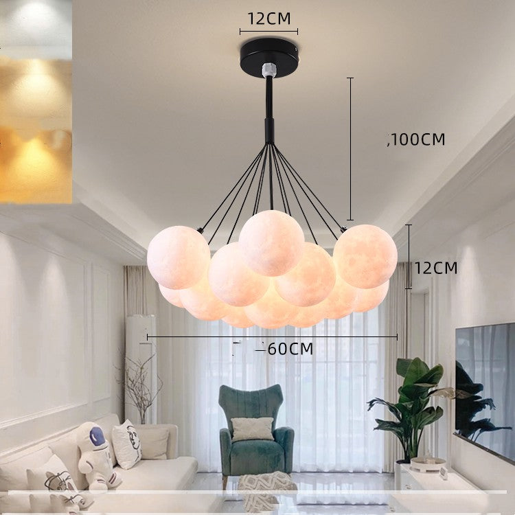 Elevate Your Space with Our Nordic Bedroom Chandelier: Creative Moon Bubble Lights by CABINSGATE SMART FURNITURE