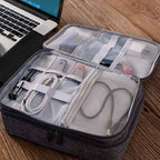 Portable Electronics Organizer Bag - Double Layer Waterproof Travel Case for All Your Digital Accessories by CABINSGATE SMART FURNITURE
