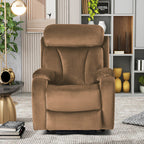 Lift Chair Recliner For Elderly Power Remote Control Recliner Sofa Relax Soft Chair Anti-skid Australia Cashmere Fabric Furniture Living Room Brown by CABINSGATE SMART FURNITURE