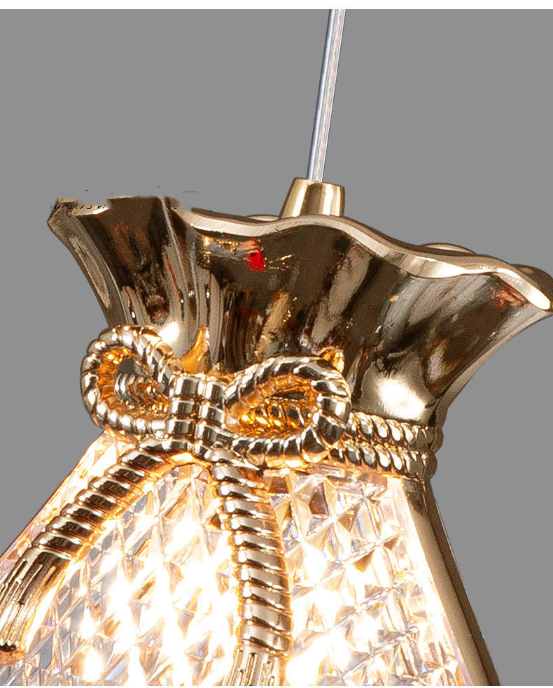 Modern Bedroom Bedside Acrylic Money Lucky Bag Shaped Chandelier by CABINSGATE SMART FURNITURE