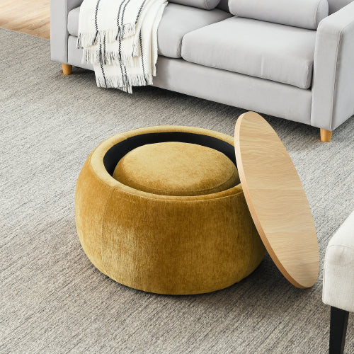 Circular Storage Footstool 2-in-1 Function by CABINSGATE SMART FURNITURE