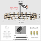 Transform Your Space with Modern Crystal Chandeliers – Elegant LED Lighting for Your Dining Room by CABINSGATE SMART FURNITURE