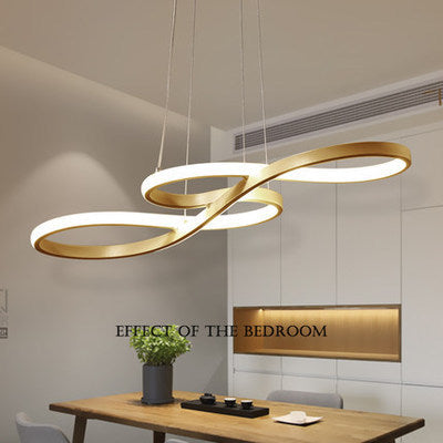 Modern Double-Sided Twist 1-Light LED Chandeliers, LivingRoom Light by CABINSGATE SMART FURNITURE