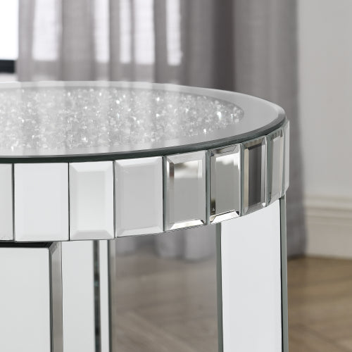 Crystal Inlaid Mirror Round Table by CABINSGATE SMART FURNITURE