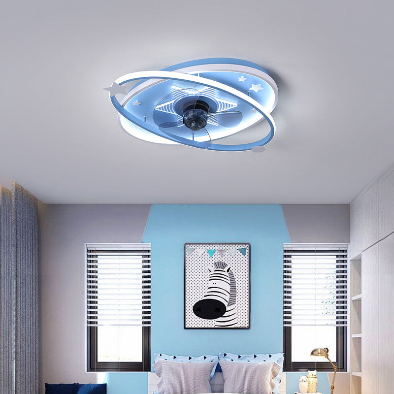Intelligent Simple Ceiling Fan Chandelier with Remote Control by CABINSGATE SMART FURNITURE