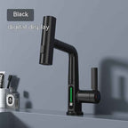 Intelligent Digital Display Faucet Pull-out Basin Faucet Temperature Digital Display Rotation by CABINSGATE SMART FURNITURE