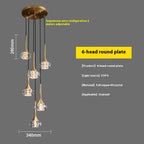 Luxury Crystal Copper Rotating Stairs Chandelier, Simple Modern Light by CABINSGATE SMART FURNITURE