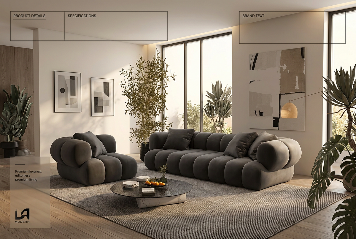 Modern Nordic Velvet L Shape Corner Living Room Sofa, Modular Sectional Sofa Couch Set by CABINSGATE SMART FURNITURE