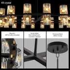 Transform Your Space with Modern Crystal Chandeliers – Elegant LED Lighting for Your Dining Room by CABINSGATE SMART FURNITURE