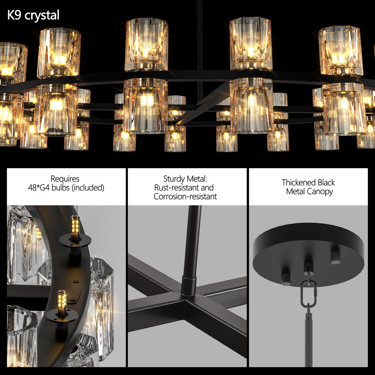 Transform Your Space with Modern Crystal Chandeliers – Elegant LED Lighting for Your Dining Room by CABINSGATE SMART FURNITURE