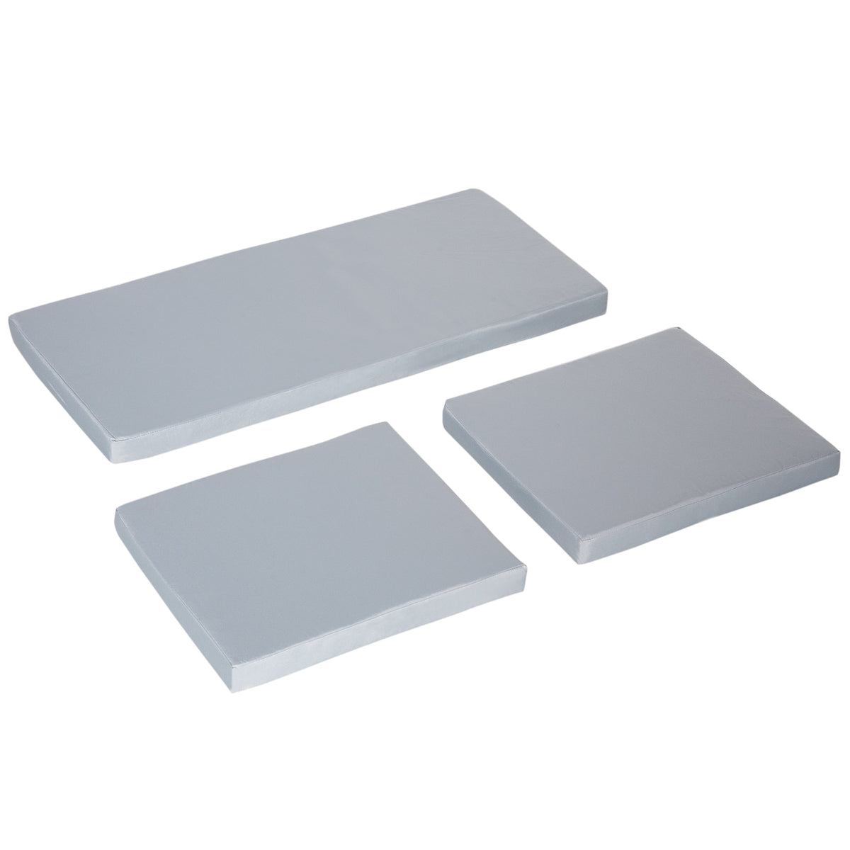 3 PCs Outdoor Seat Cushion For Rattan Furniture, Garden Furniture Cushions, Grey by CABINSGATE SMART FURNITURE