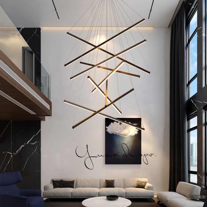 Duplex Hollow Staircase Chandelier Simple Modern Atmosphere Creativity by CABINSGATE SMART FURNITURE