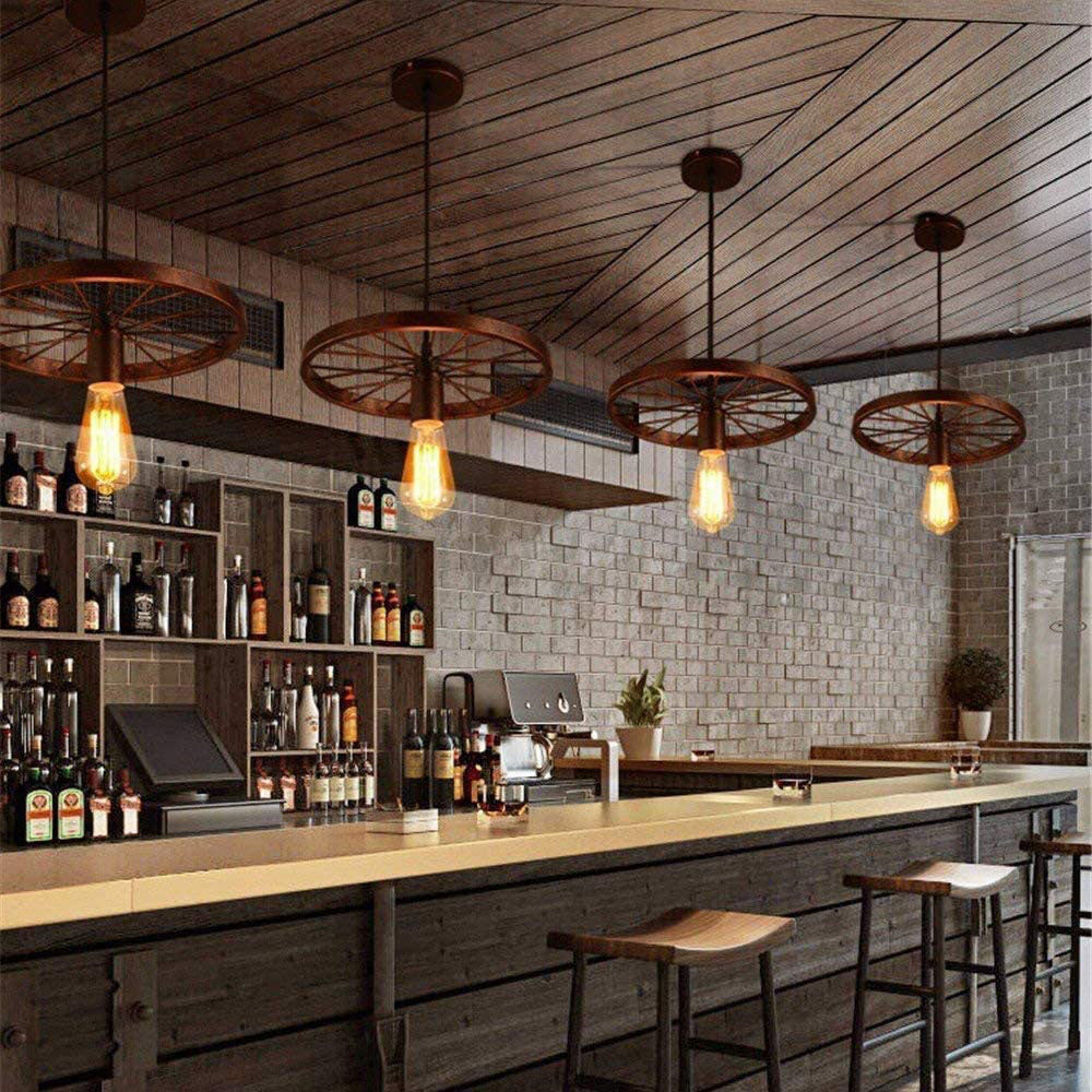 Modern Retro Industrial Pinwheel Wrought Iron Chandelier Creative by CABINSGATE SMART FURNITURE