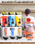 Transform Your Beverage Experience with the Commercial Slushy Machine - 15Lx3 Tanks for Irresistible Frozen Drinks by CABINSGATE SMART FURNITURE