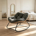 Rocking Egg Chair, Oversized Design with Cushion, Indoor Outdoor Furniture for Backyard, Patio, Garden by CABINSGATE SMART FURNITURE