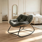 Rocking Egg Chair, Oversized Design with Cushion, Indoor Outdoor Furniture for Backyard, Patio, Garden by CABINSGATE SMART FURNITURE