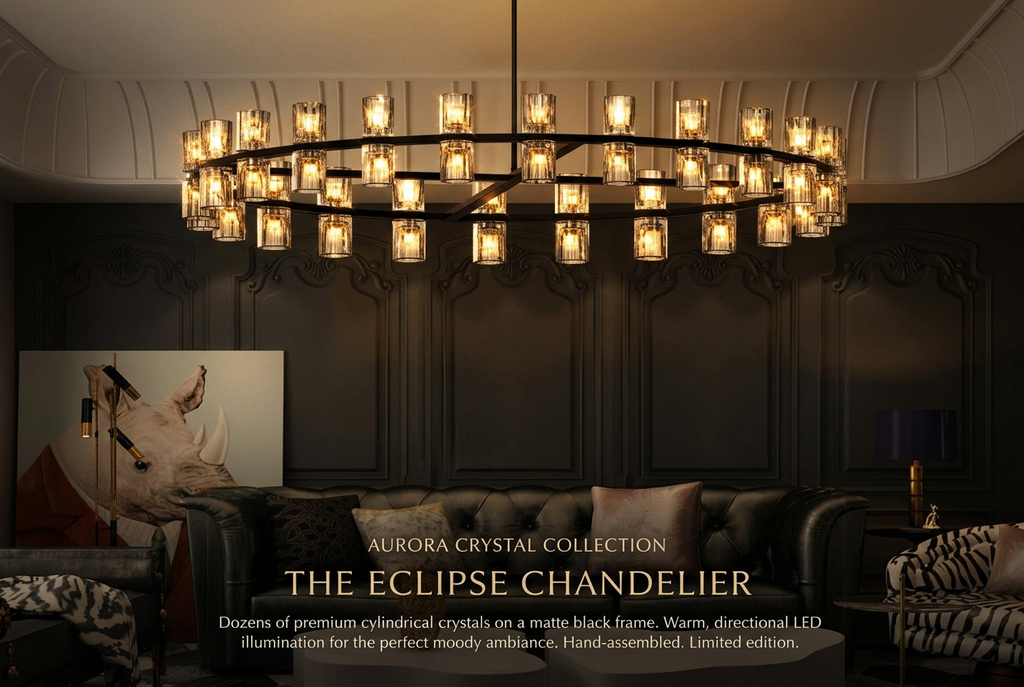 Transform Your Space with Modern Crystal Chandeliers – Elegant LED Lighting for Your Dining Room by CABINSGATE SMART FURNITURE