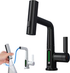 Intelligent Digital Display Faucet Pull-out Basin Faucet Temperature Digital Display Rotation by CABINSGATE SMART FURNITURE
