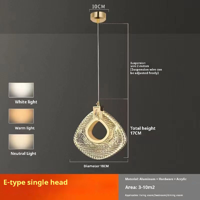 Light Luxury Bedroom Bedside Chandelier Modern Minimalist Long Line Small Droplight by CABINSGATE SMART FURNITURE