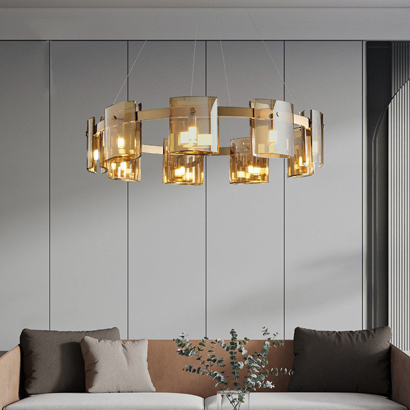 Modern Simple Glass Living Room Chandelier Bedroom Study Personality by CABINSGATE SMART FURNITURE